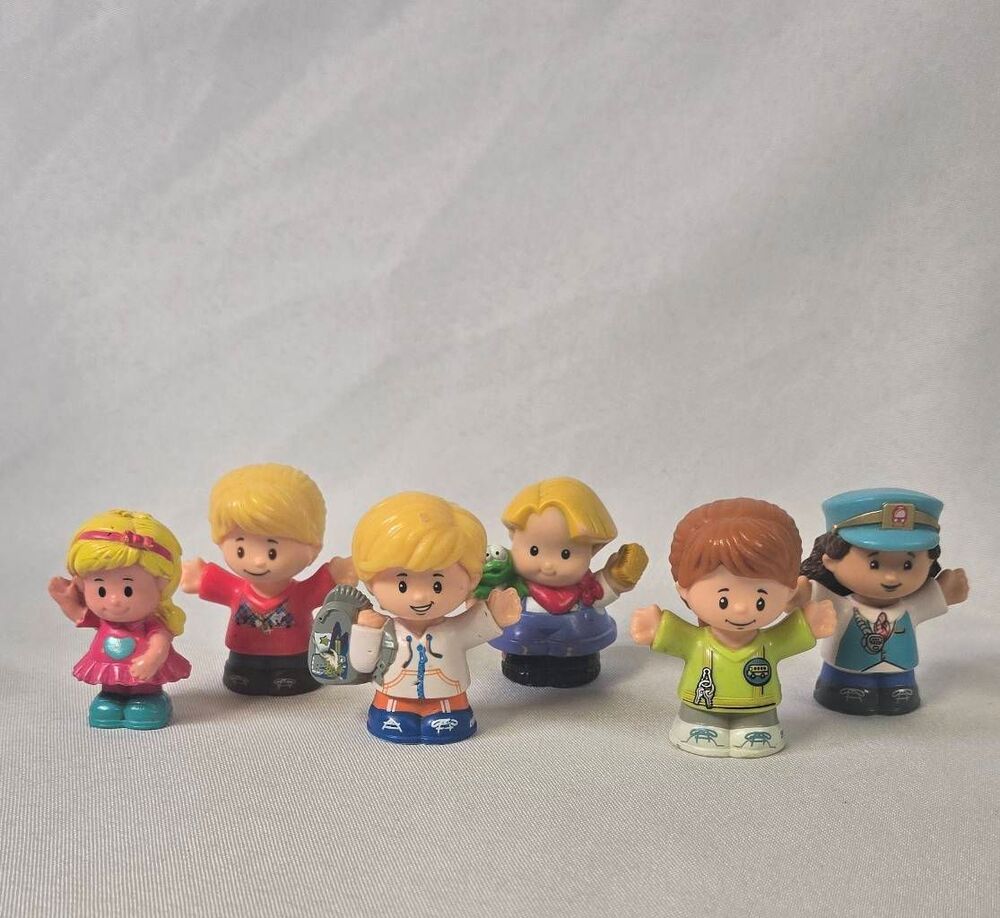 Fisher-Price Little People Figures Lot of 6 - Assorted Modern Boy & Girl Charact